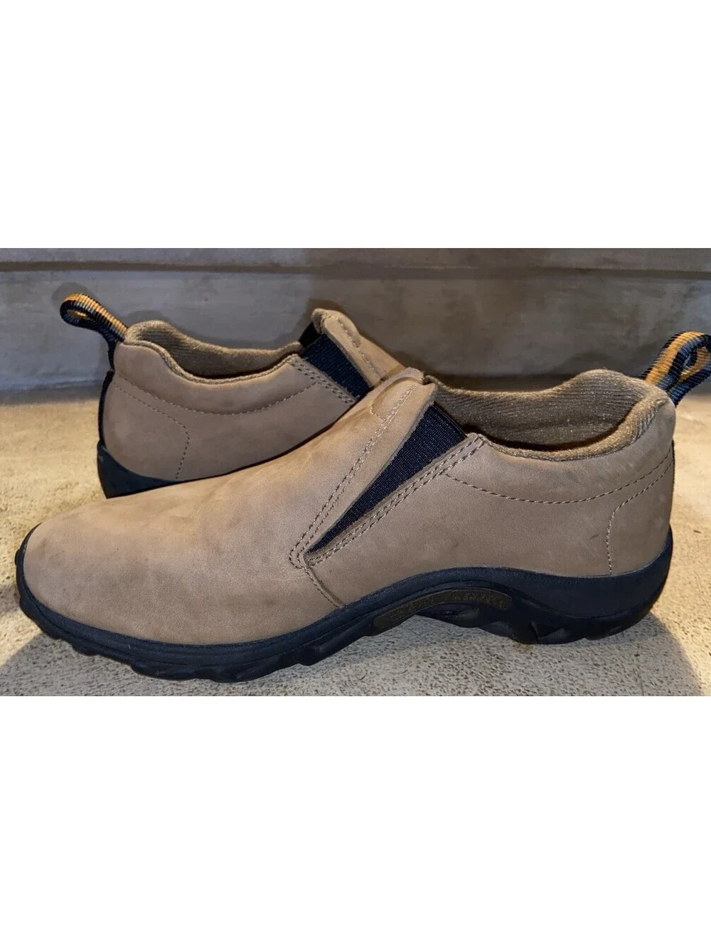 Merrell Jungle Moc Women’s 7 Brown Nubuck Leather Slip On Hiking Outdoor Shoes